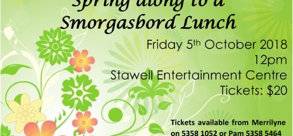 Poster for Spring Along to a Smorgasbord lunch 5th October 12 noon